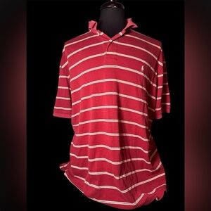 Polo by Ralph Lauren Red Striped Polo Shirt - Size XXL